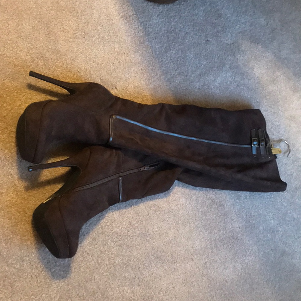 Brown over the knee boots
